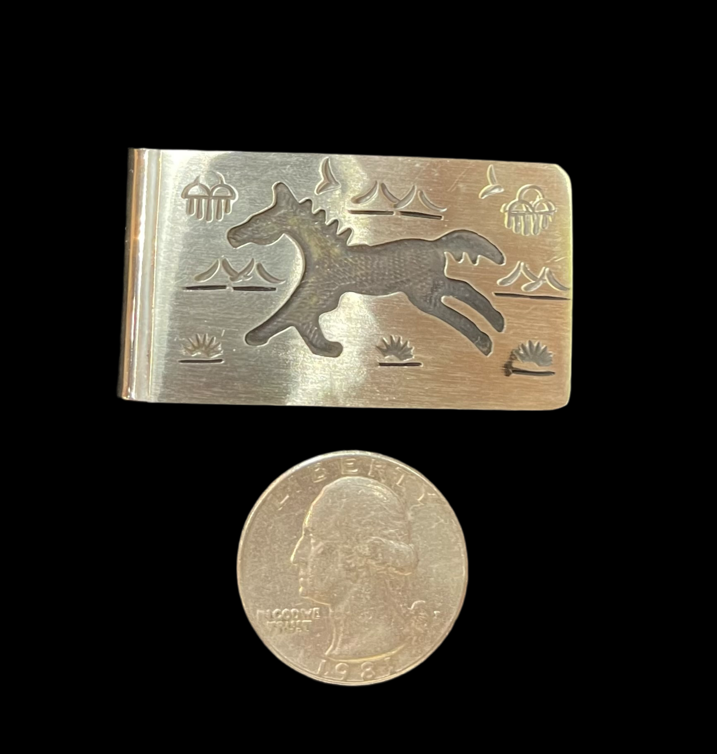 Stamped Horse Money Clip by Ralph Bia Sr., Navajo