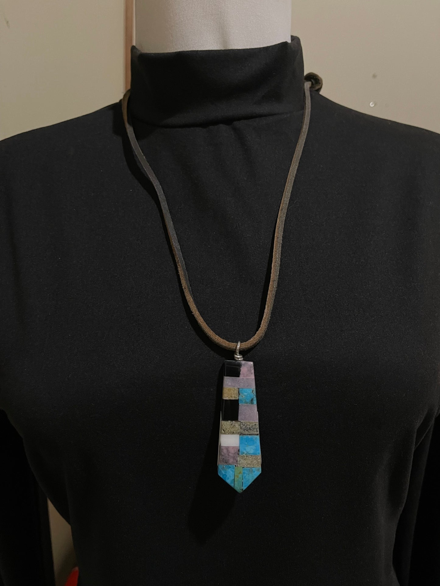 24" Hand Cut Multi Stone Necklace by Jolene Bird, Santo Domingo