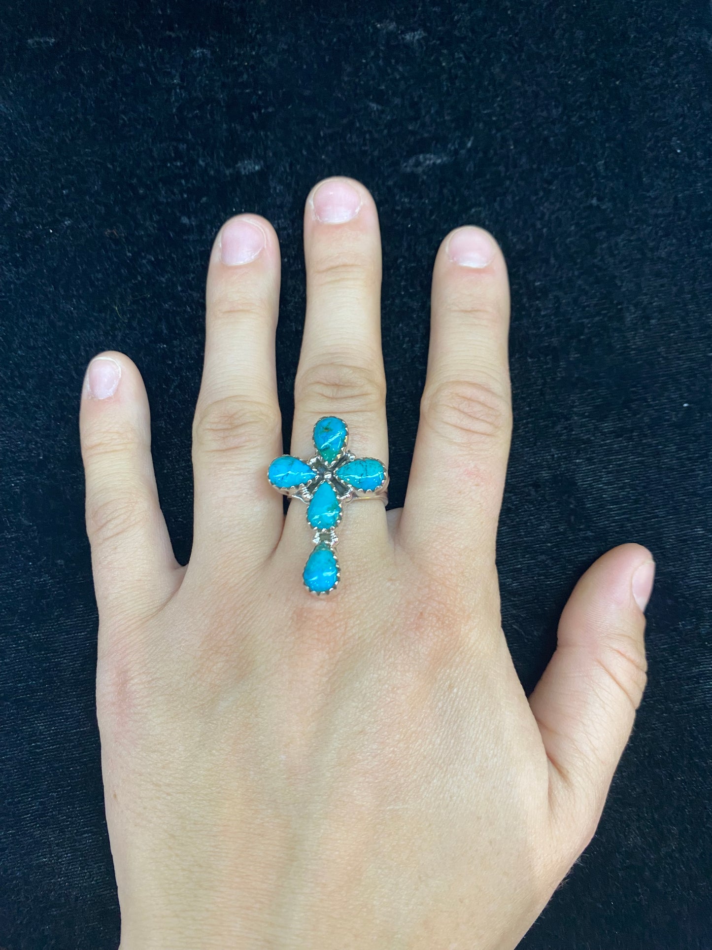 Turquoise Cross Ring 7.0