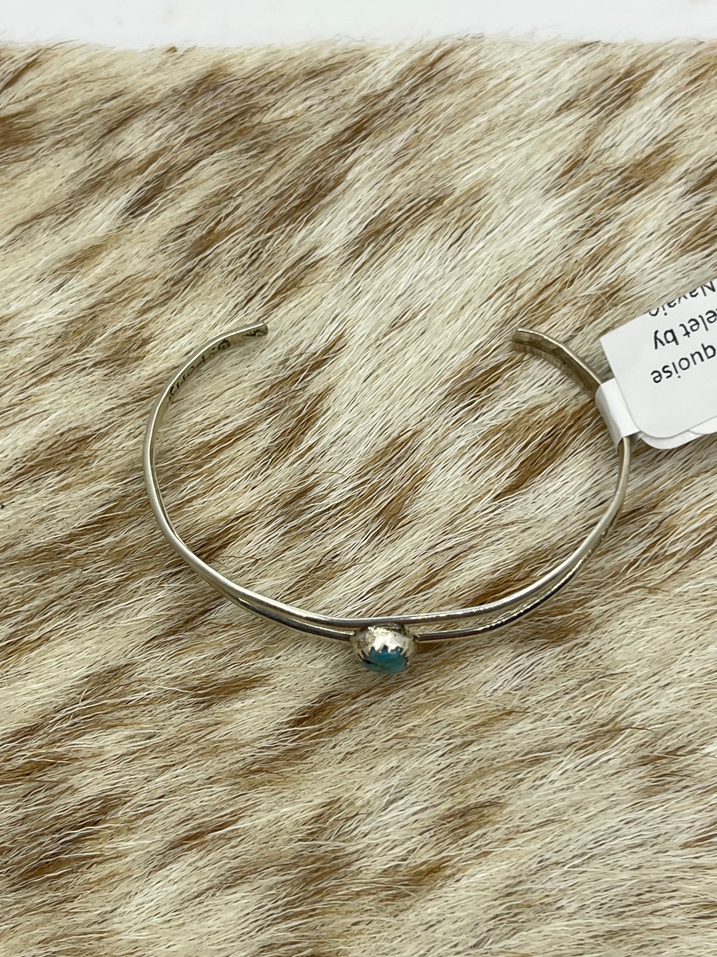 Kingman Turquoise Baby Bracelet by G.Perry, Navajo