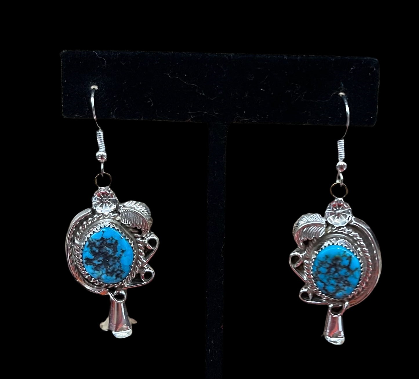 Blossom Dangle Earrings by Donovan Nez, Navajo