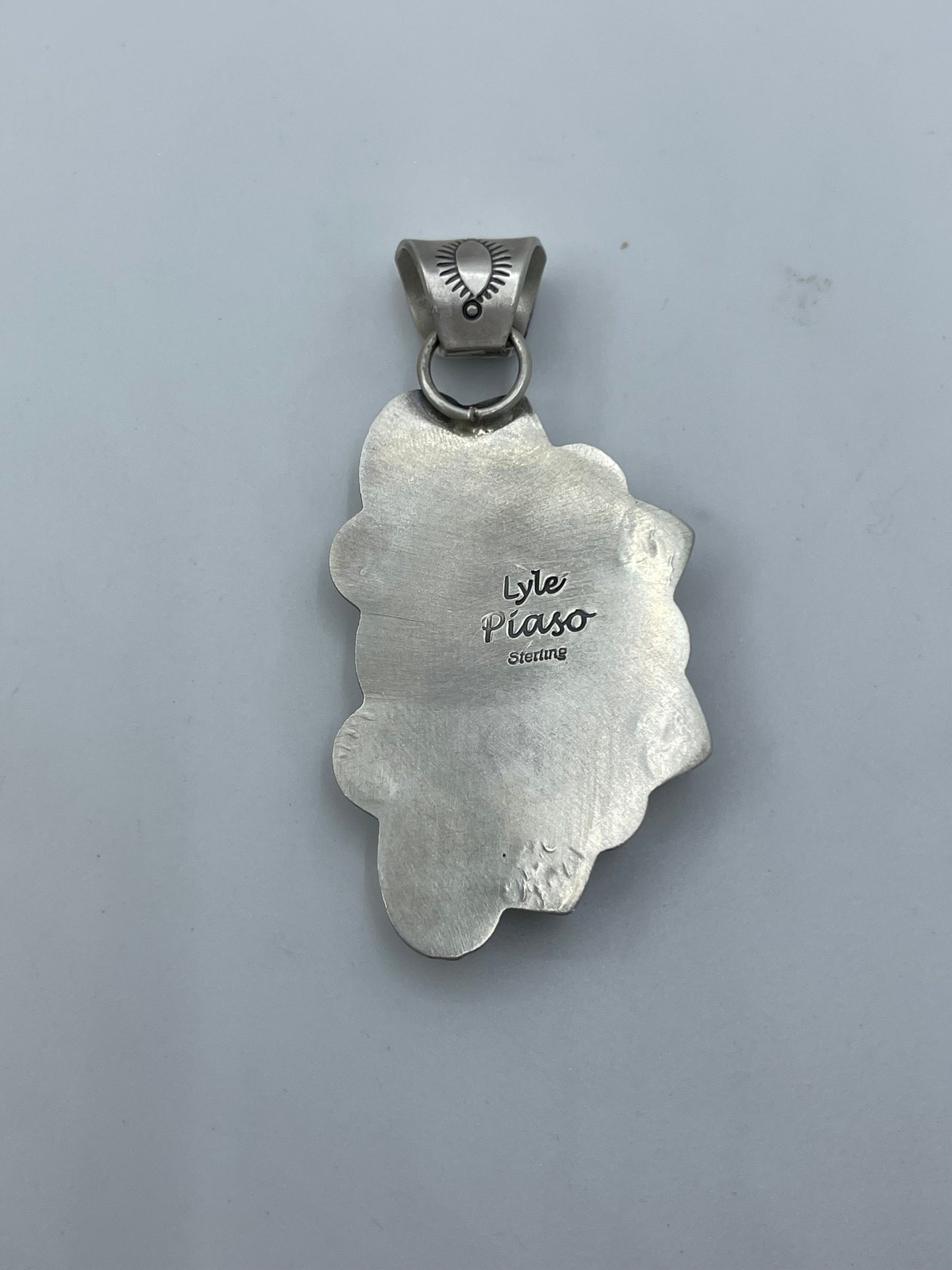 Golden Hills Turquoise Half Cluster Pendant by Lyle Piaso, Navajo