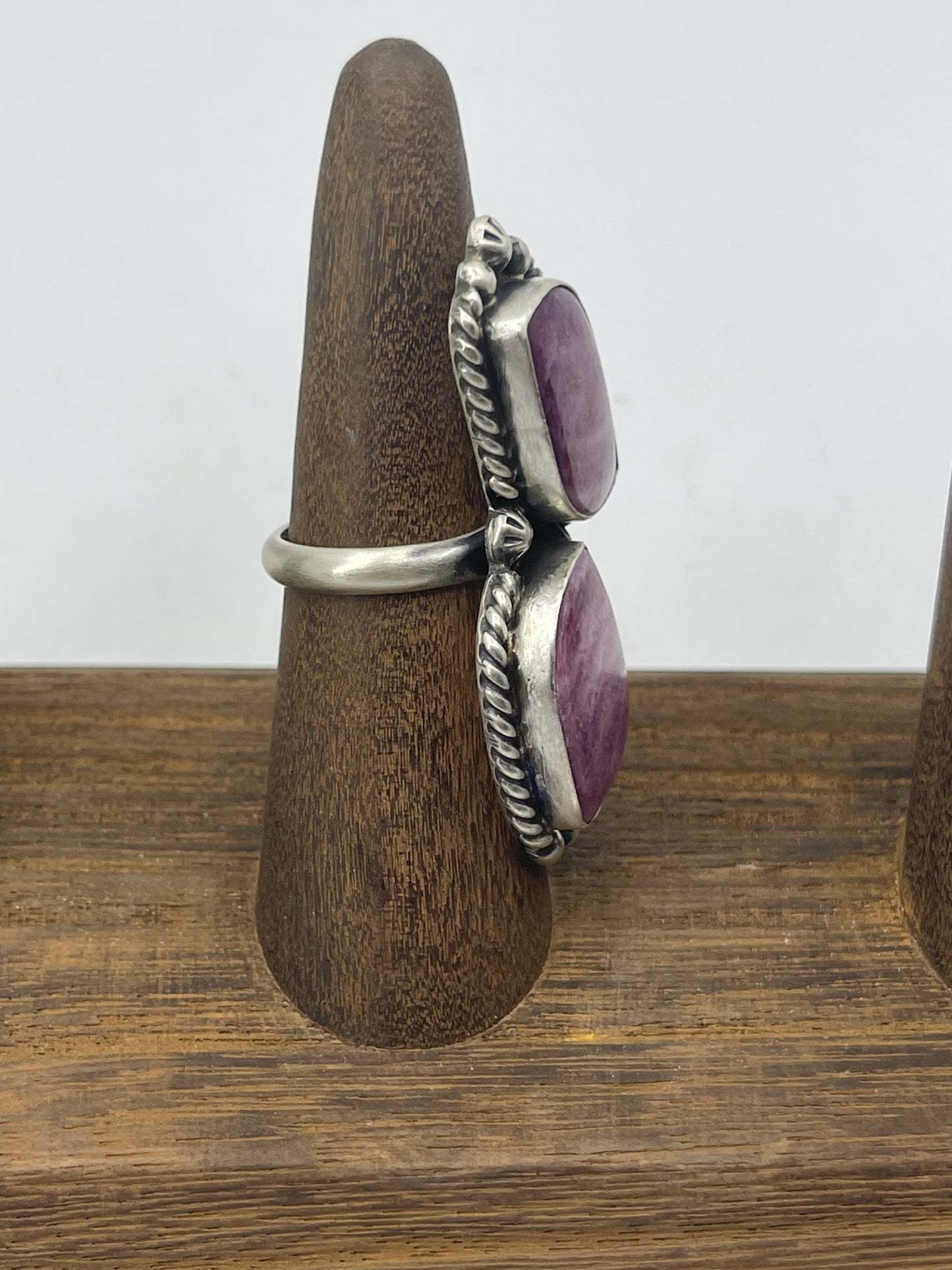Purple Spiny Oyster Small Adjustable Ring by Eugene Belone, Navajo