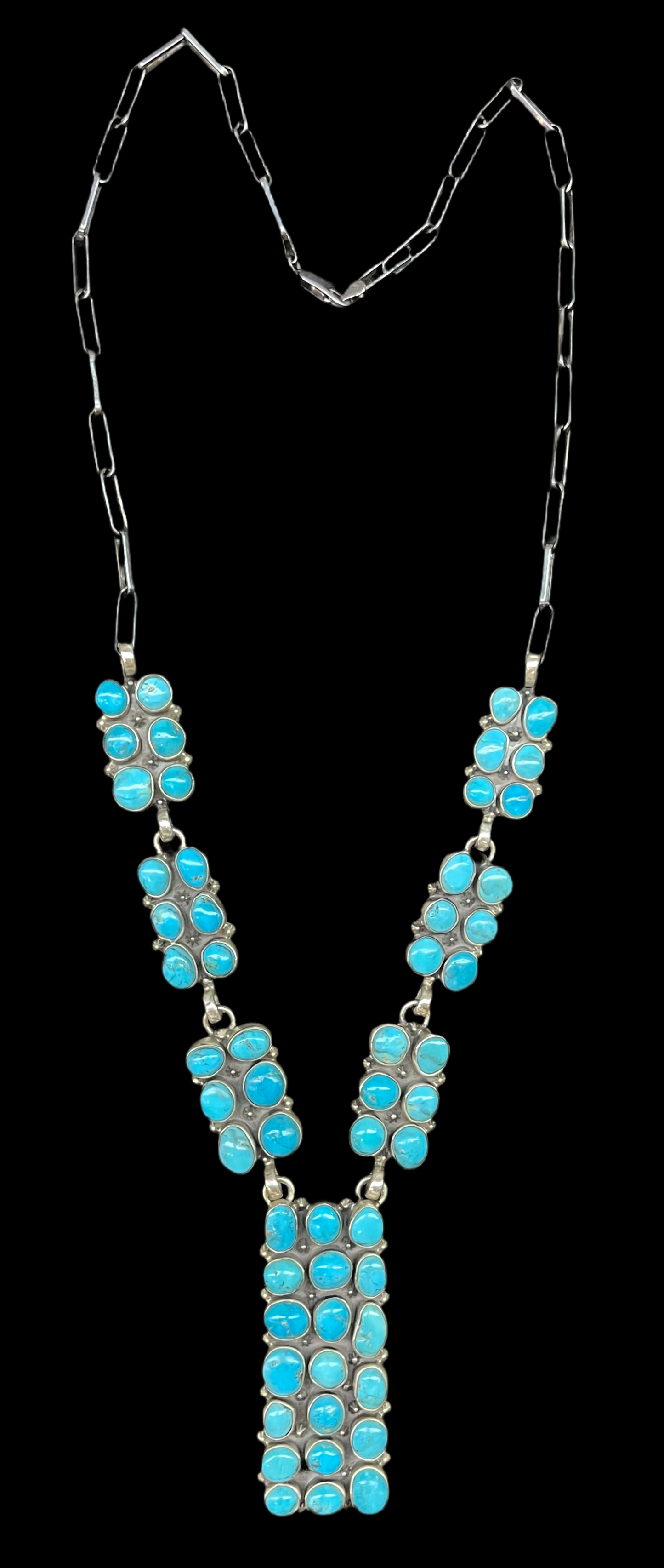 Sleeping Beauty Turquoise Lariat Style Necklace by Zia