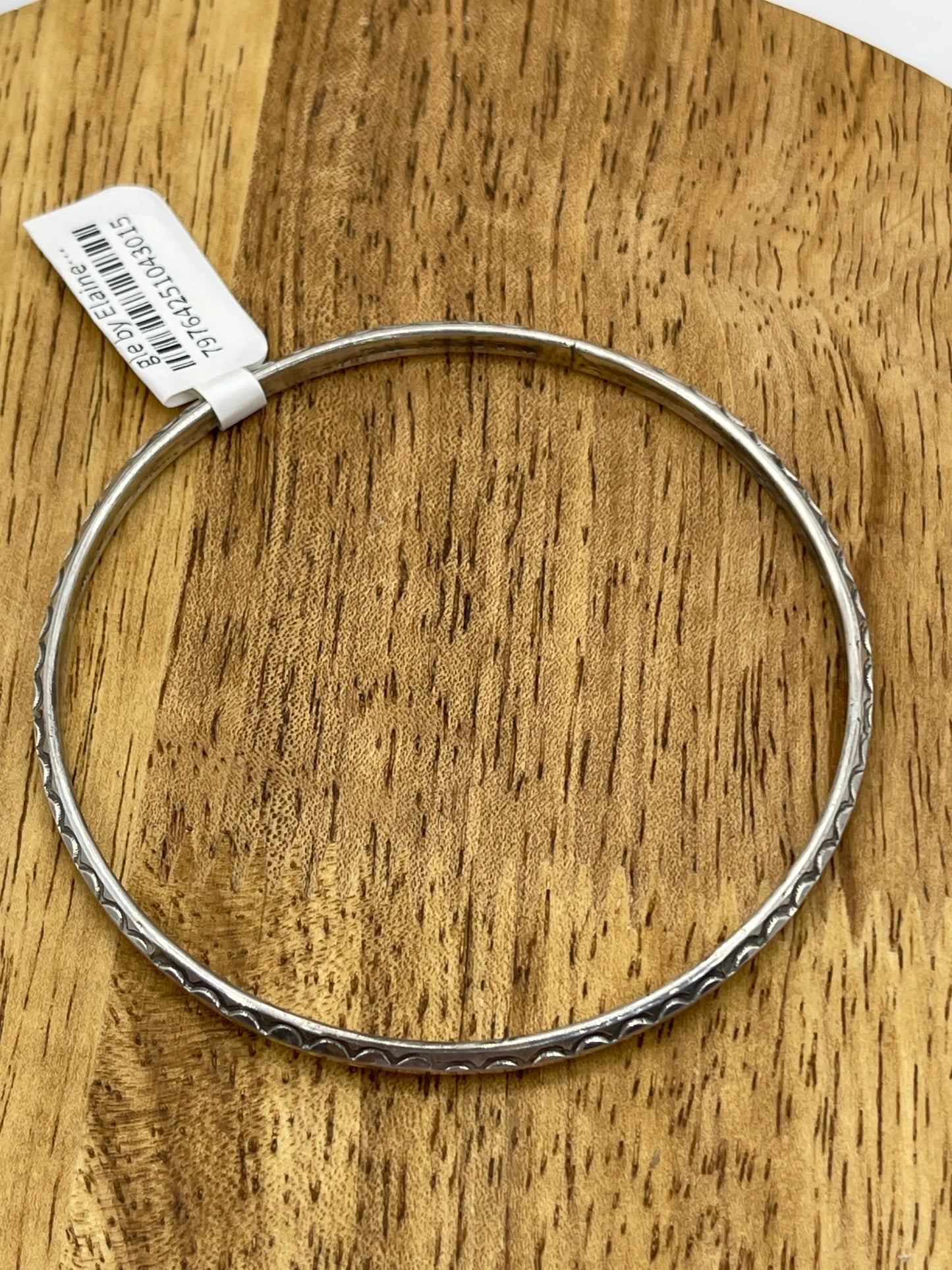 8" Stamped Triangle Wire Bangle by Elaine Tahe, Navajo