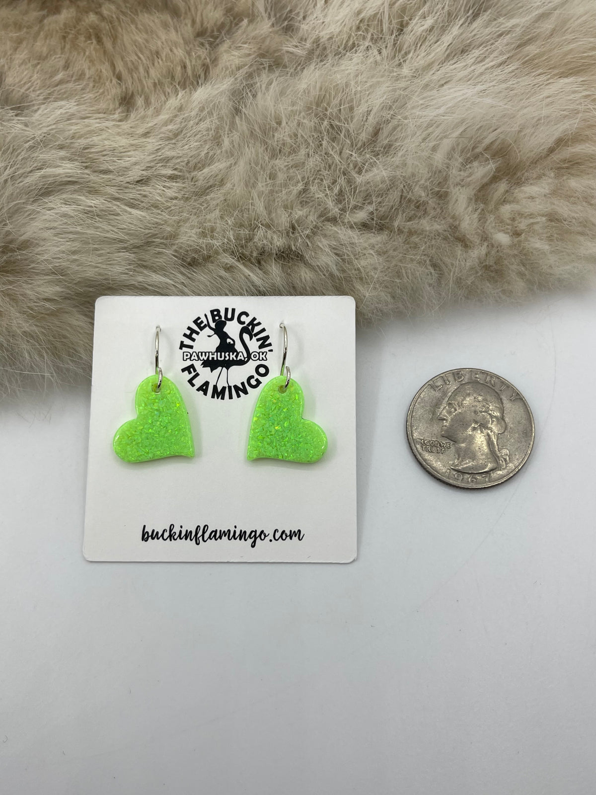 Slab Green Opal Heart on Hook