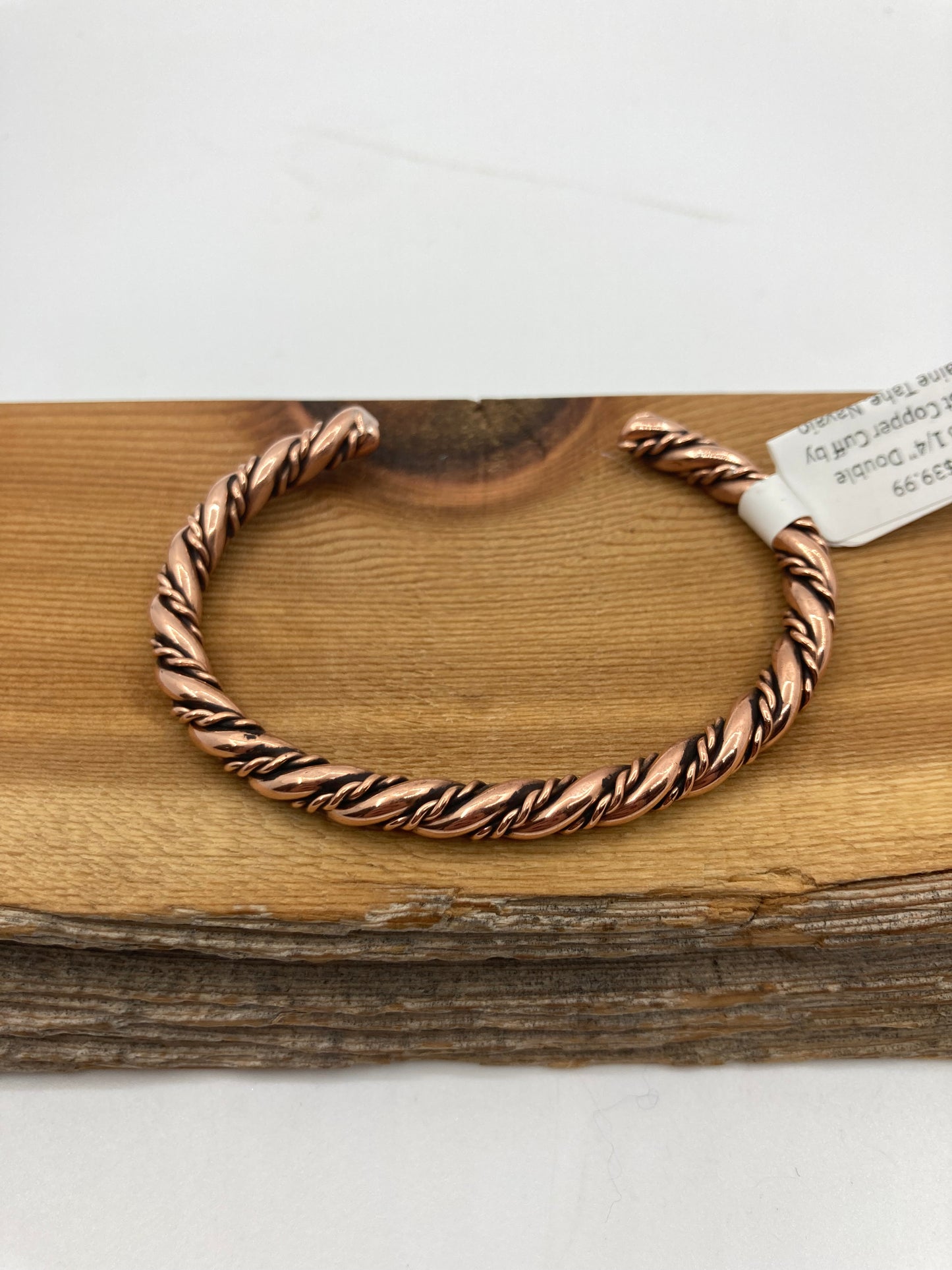 5"-6 1/4" Double Twist Copper Cuff by Elaine Tahe, Navajo