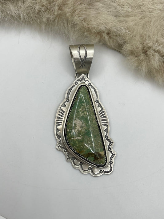 13.4mm Bail Emerald Valley Turquoise by J. Piaso, Jr. Navajo