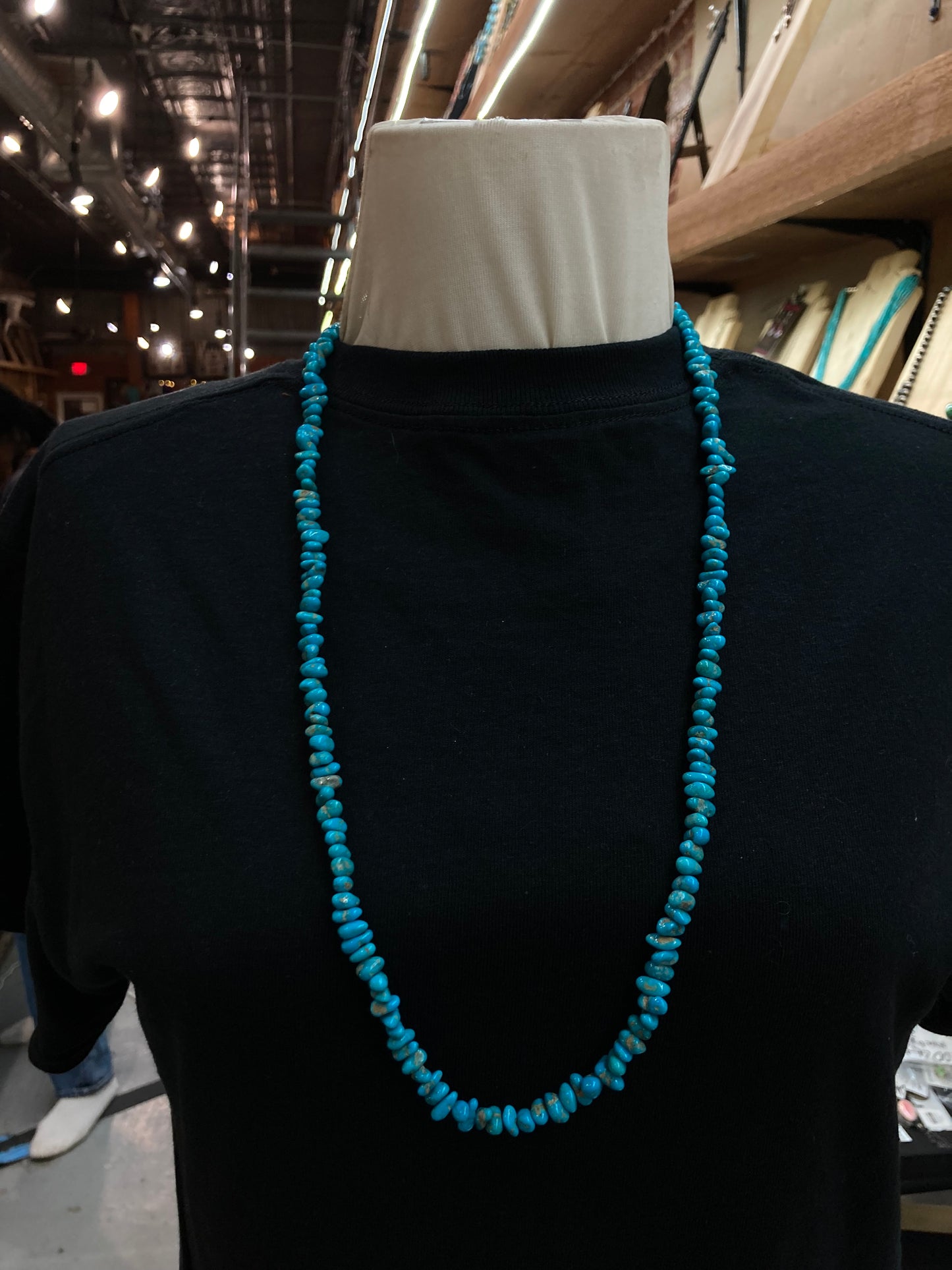 30" Sleeping Beauty Turquoise Nugget Necklace