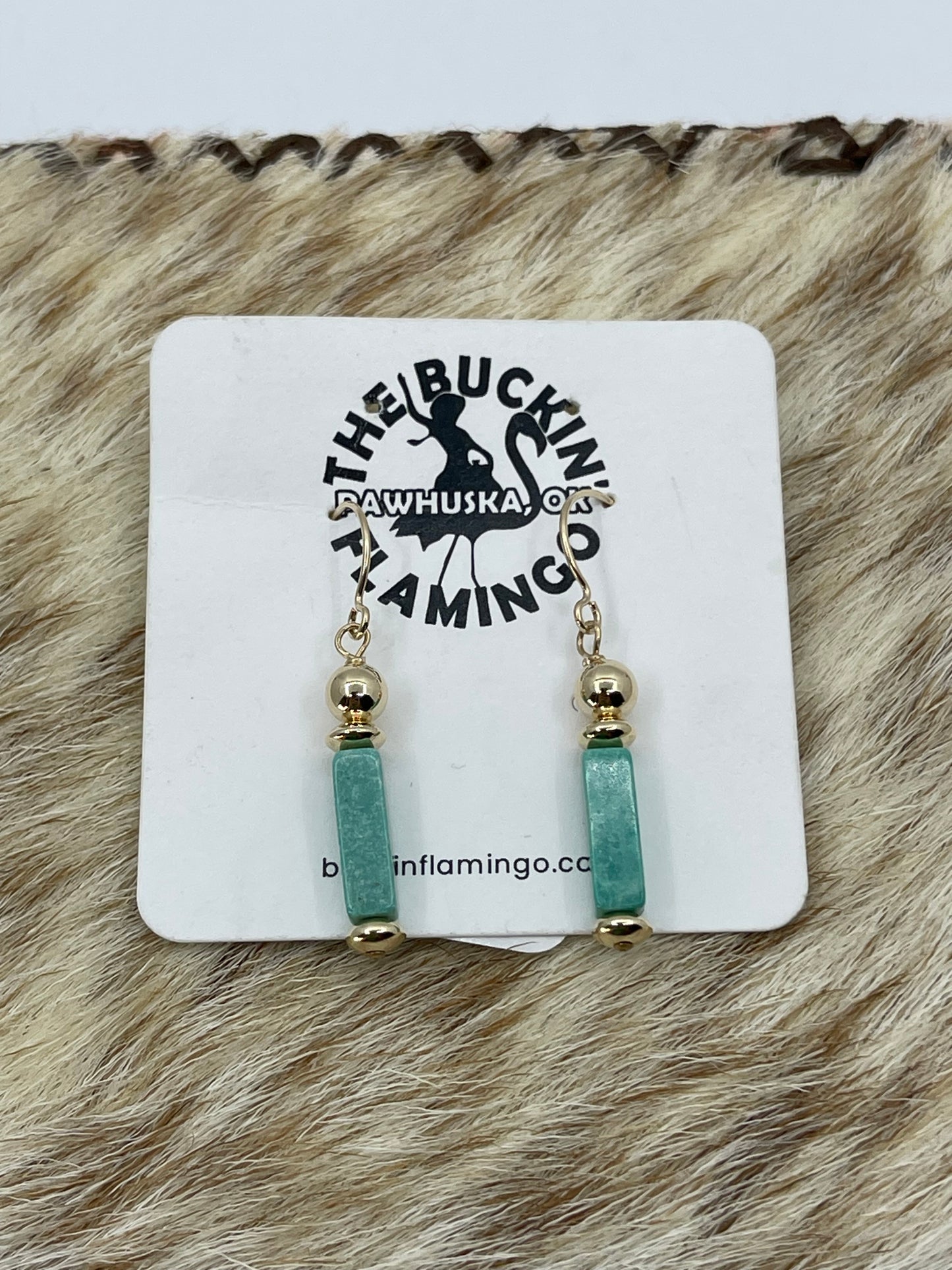 14k Gold Filled with Turquoise Dangle Earrings