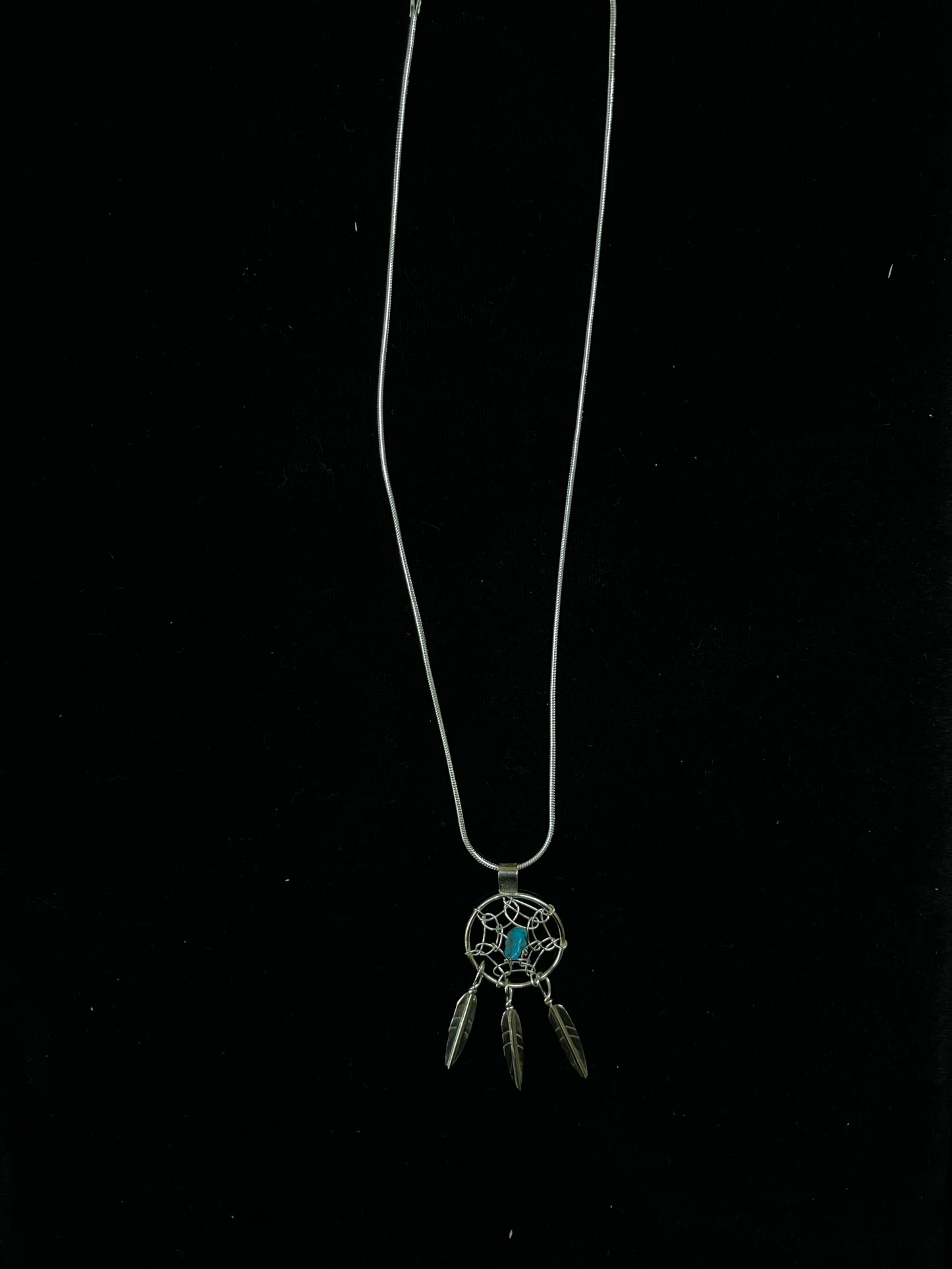 16" Turquoise Dream Catcher Necklace