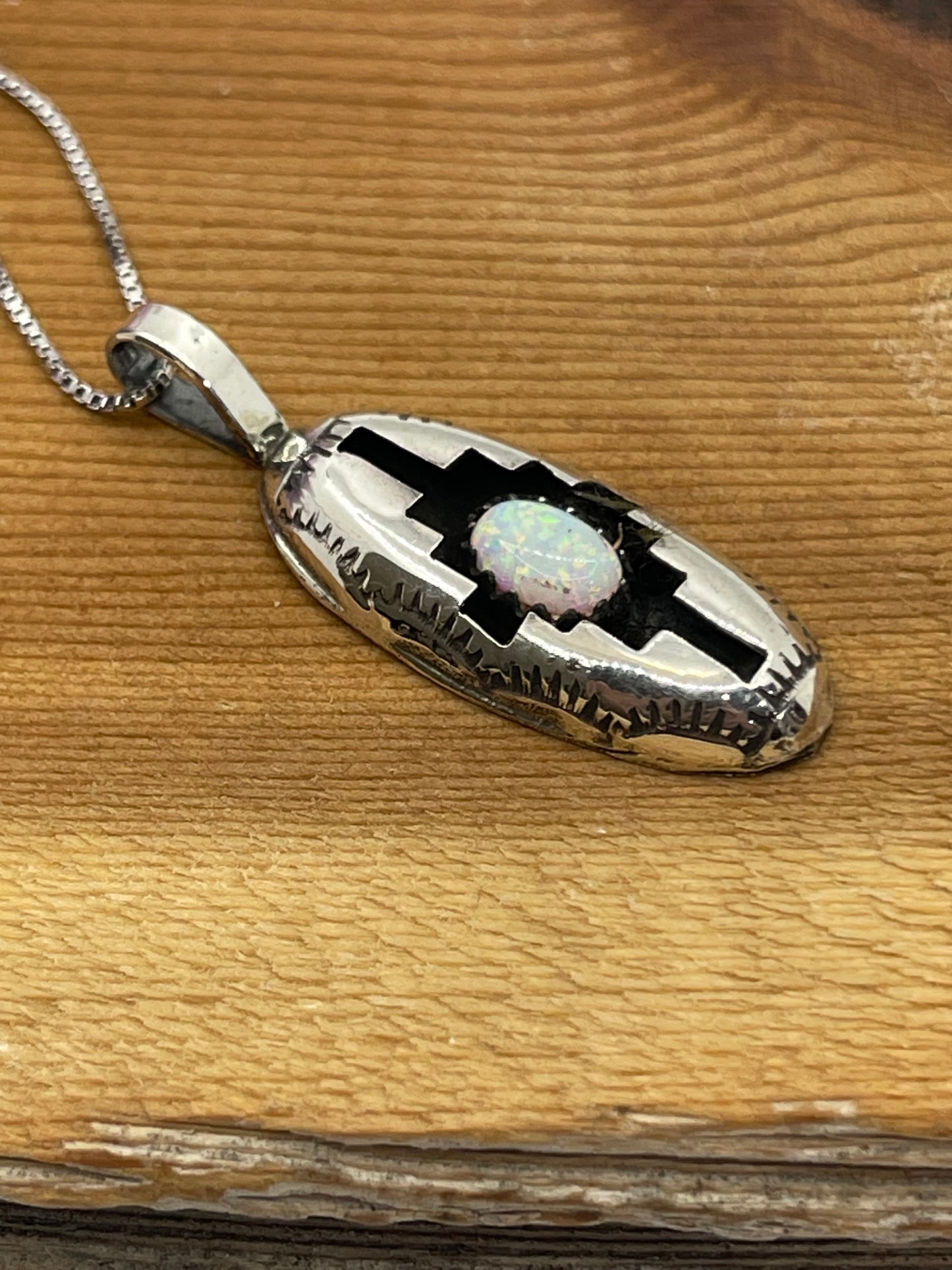 18" White Opal Shadowbox Necklace