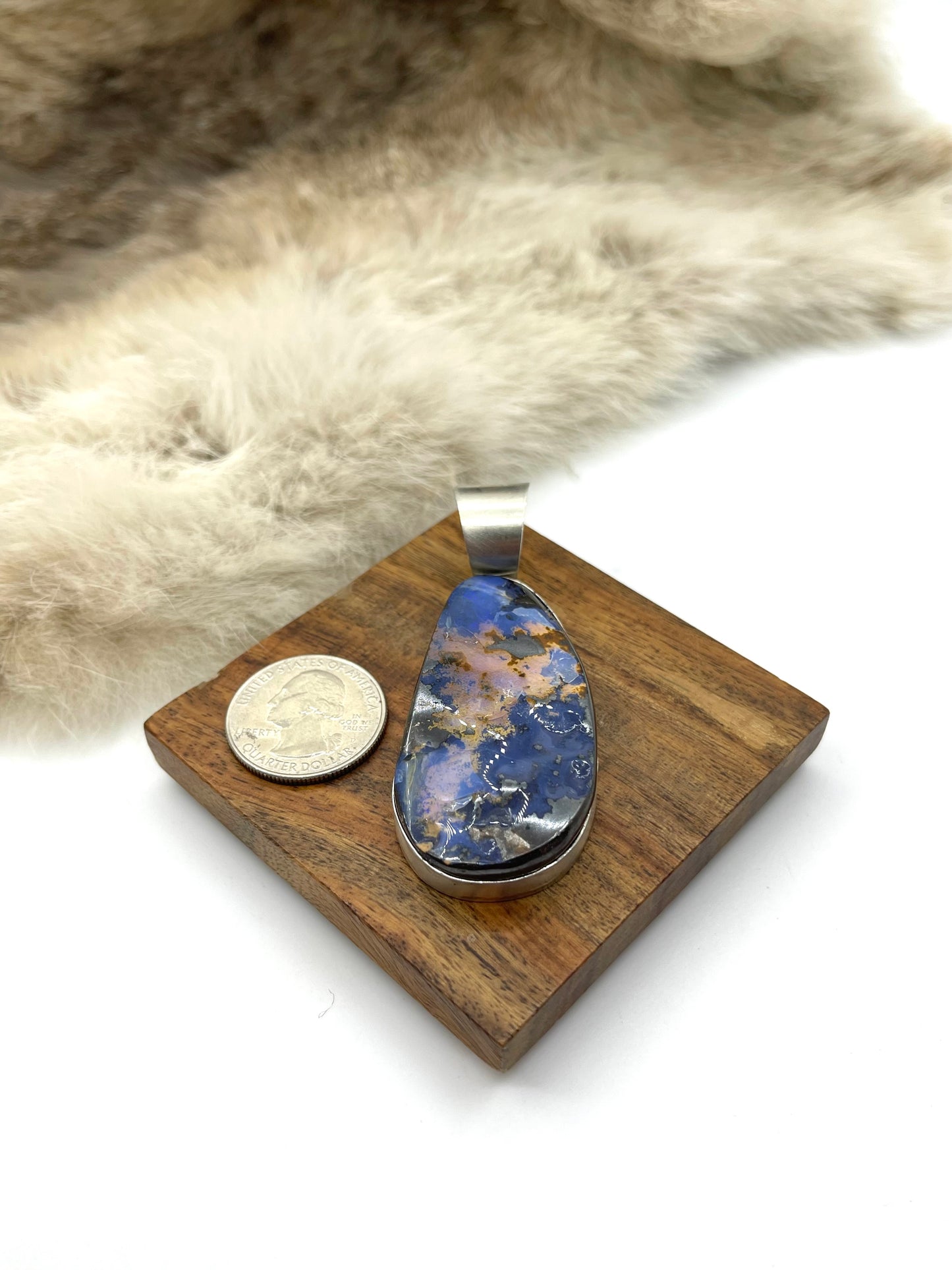Natural Boulder Opal with 15mm bail by Harold Joe, Navajo