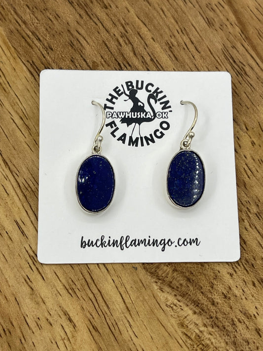 Blue Lapis Hook Dangle Earrings