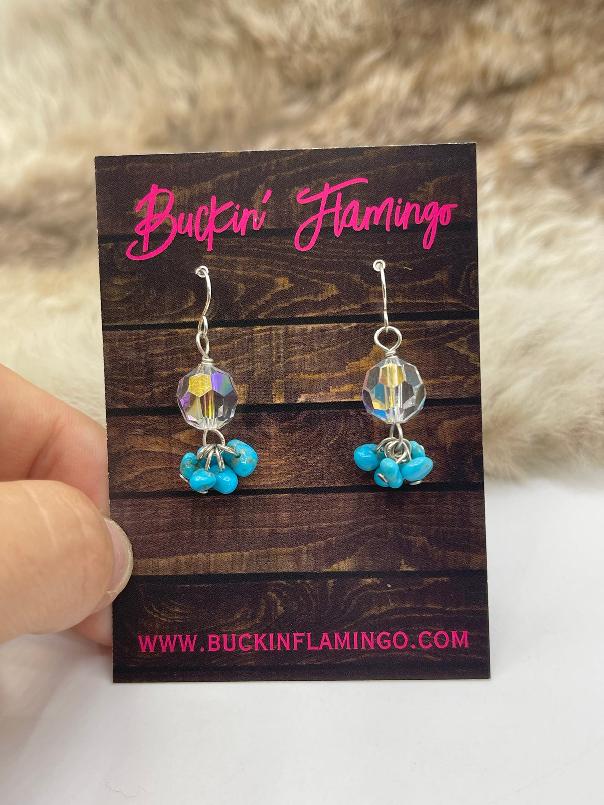 Swarvorski Crystal with Sleeping Beauty Turquoise Earrings