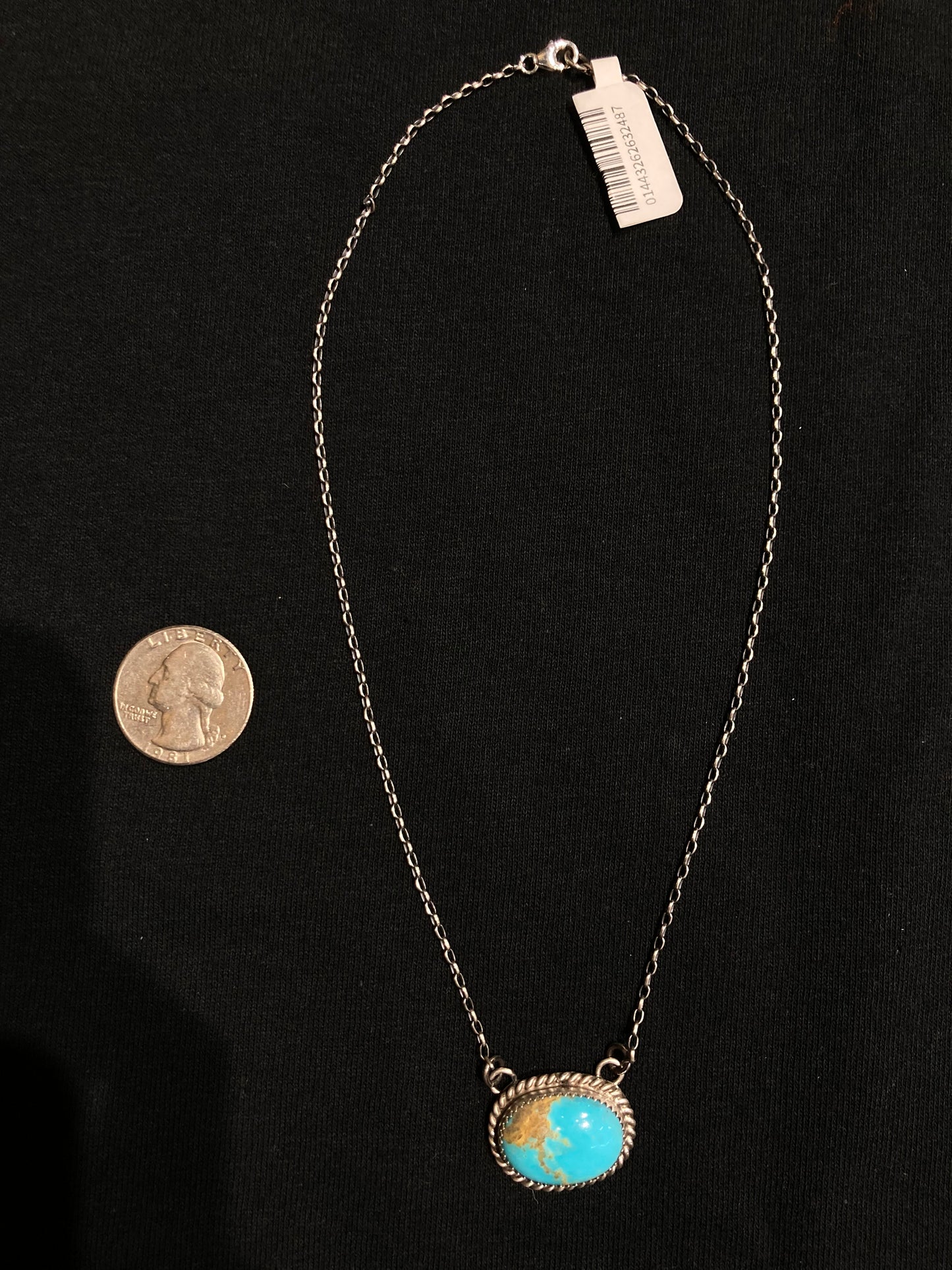 16" Kingman Turquoise Oval Necklace