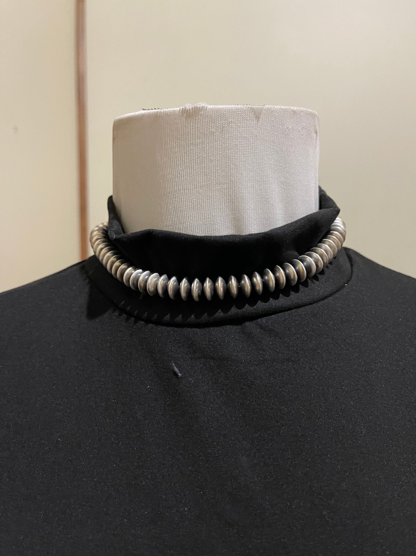 14"+3" 10mm Rondelle Navajo Pearls Necklace by Bryannen Halwood