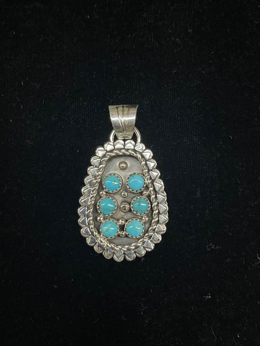 Turquoise 6 Stone Pendant with a 7.3mm Bale by Genevieve Francisco, Navajo