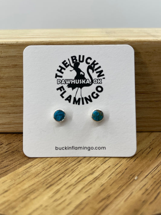 Tiny Natural Turquoise Post Earrings