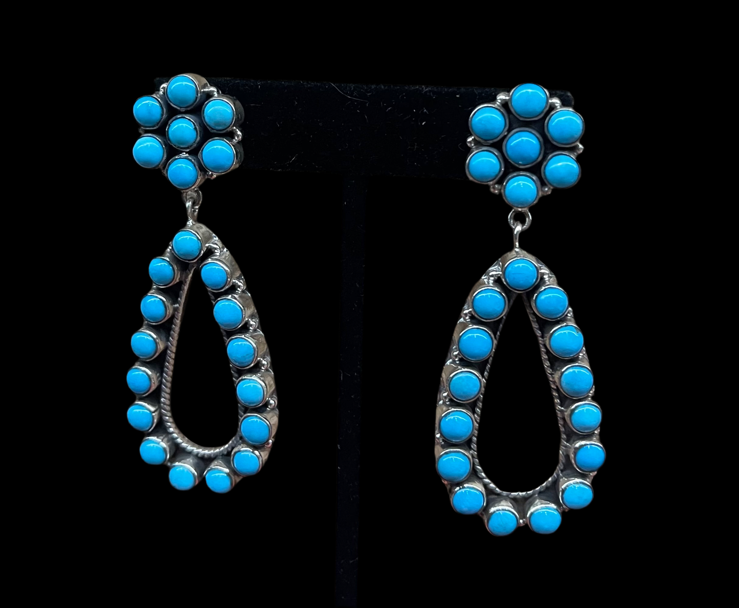 Sleeping Beauty Turquoise Cluster Post Dangles