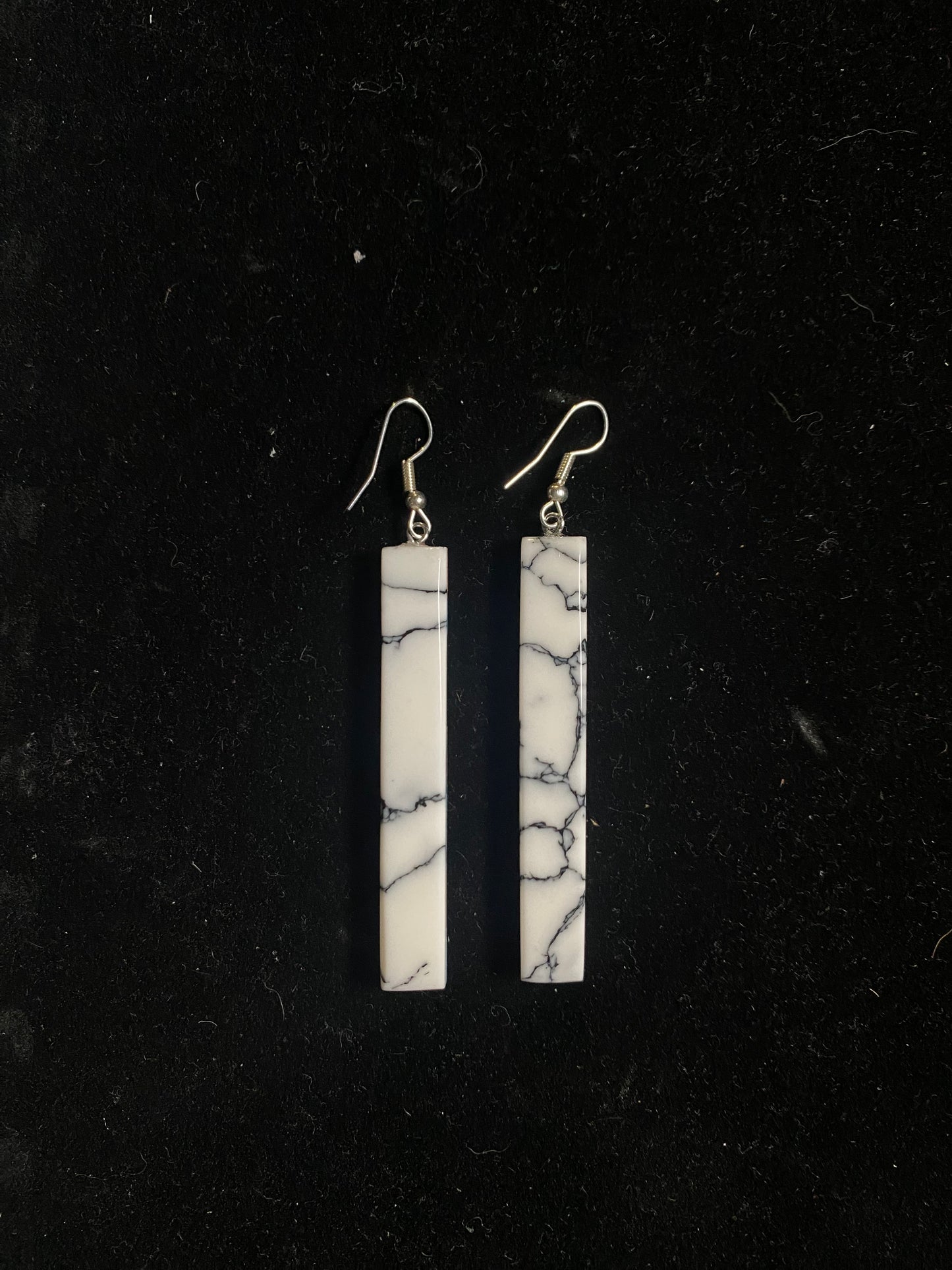 Paper Thin Lapidary Thin Rectangle Dangle Earrings by Charles Bird