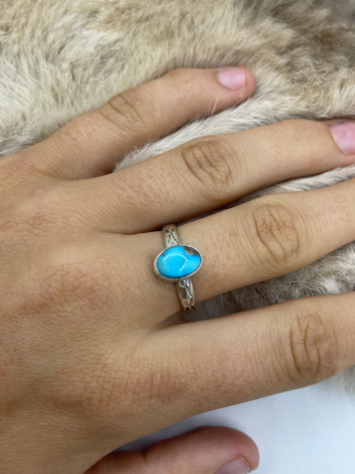 9.5 Golden Hills Turquoise Ring by Theresa Smith, Navajo