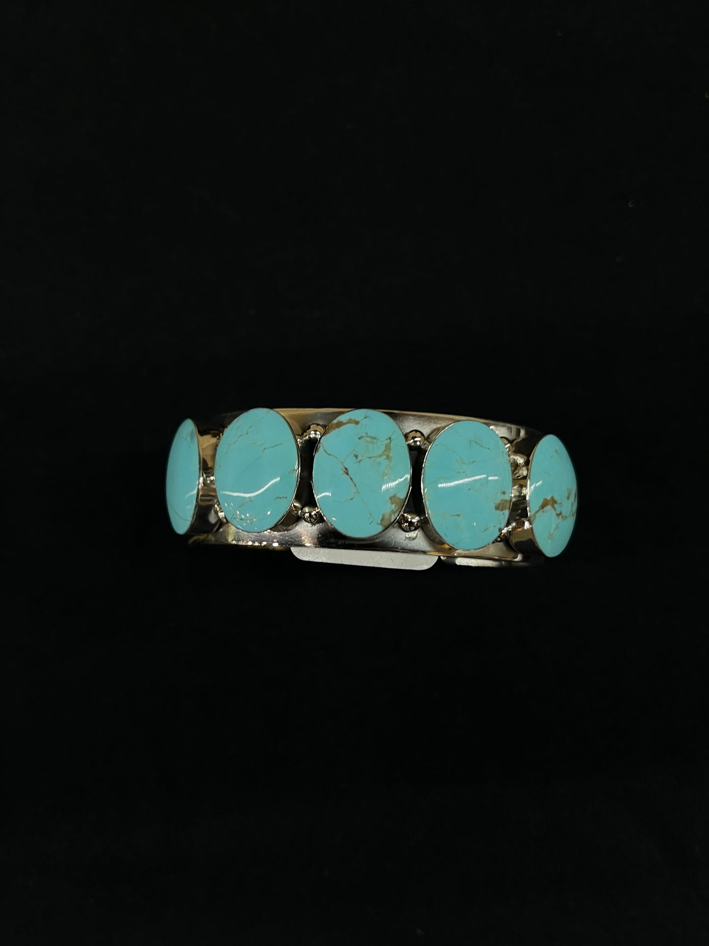 7" 5 Stone Kingman Turquoise Cuff by Jeremy Delgarito, Navajo