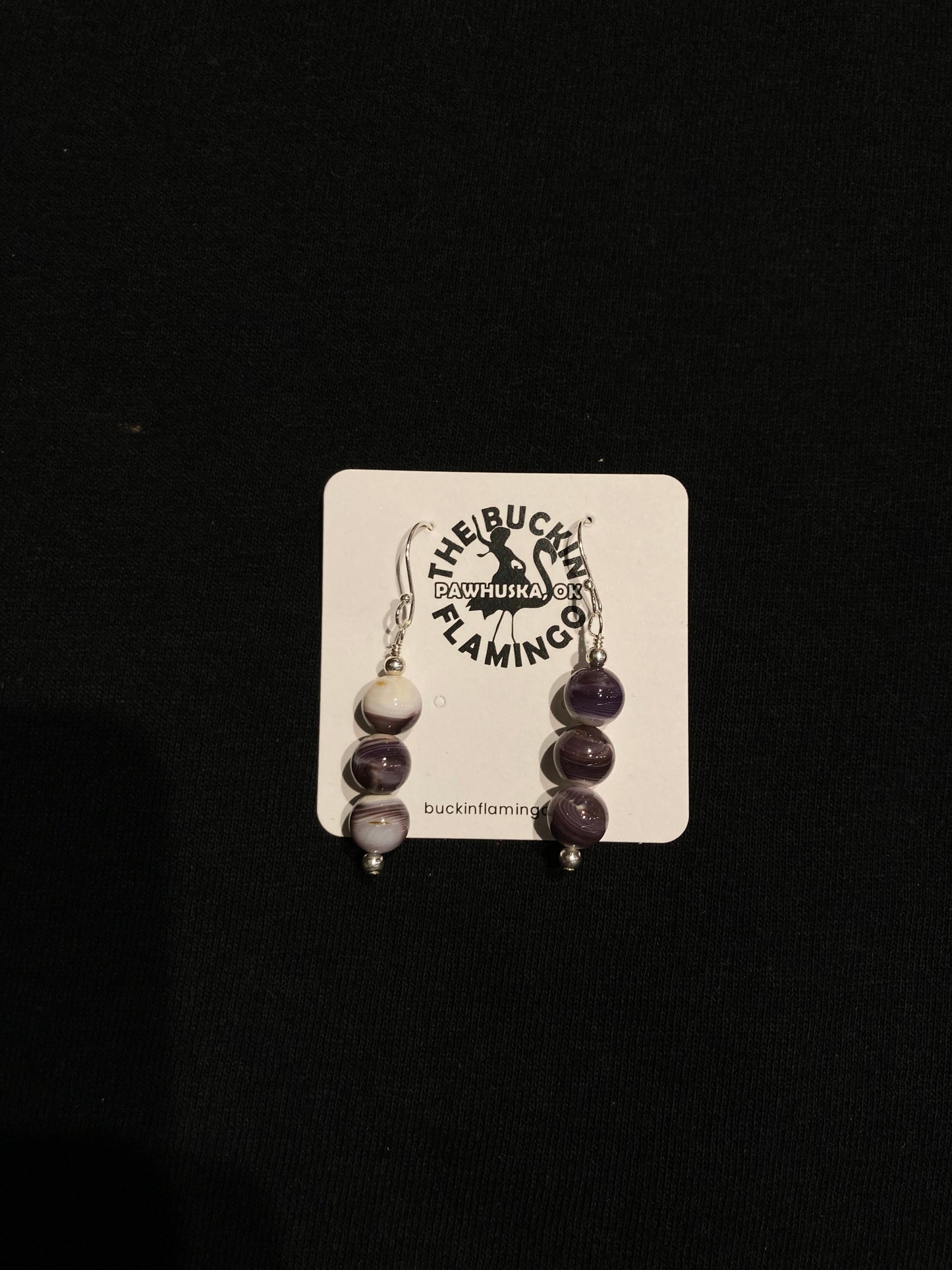 3 Wampum Shell Dangle Earrings