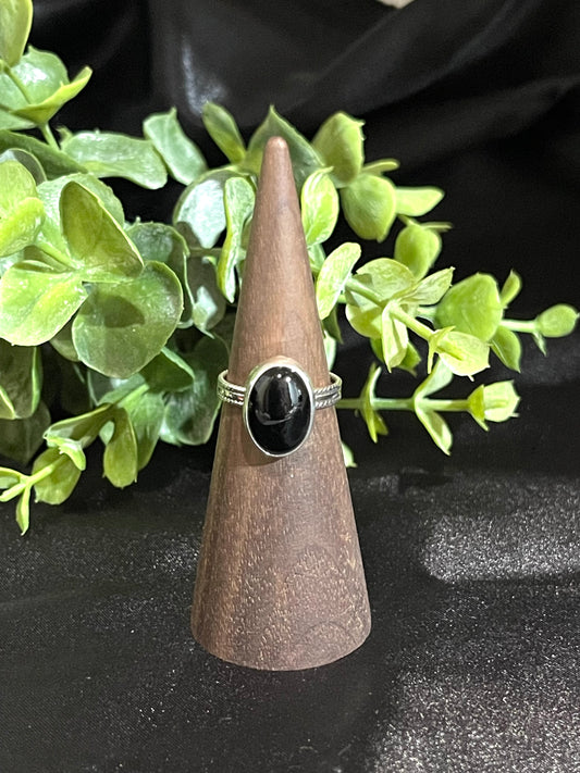 9.0 Black Onyx Ring by Robert Martinez, Navajo