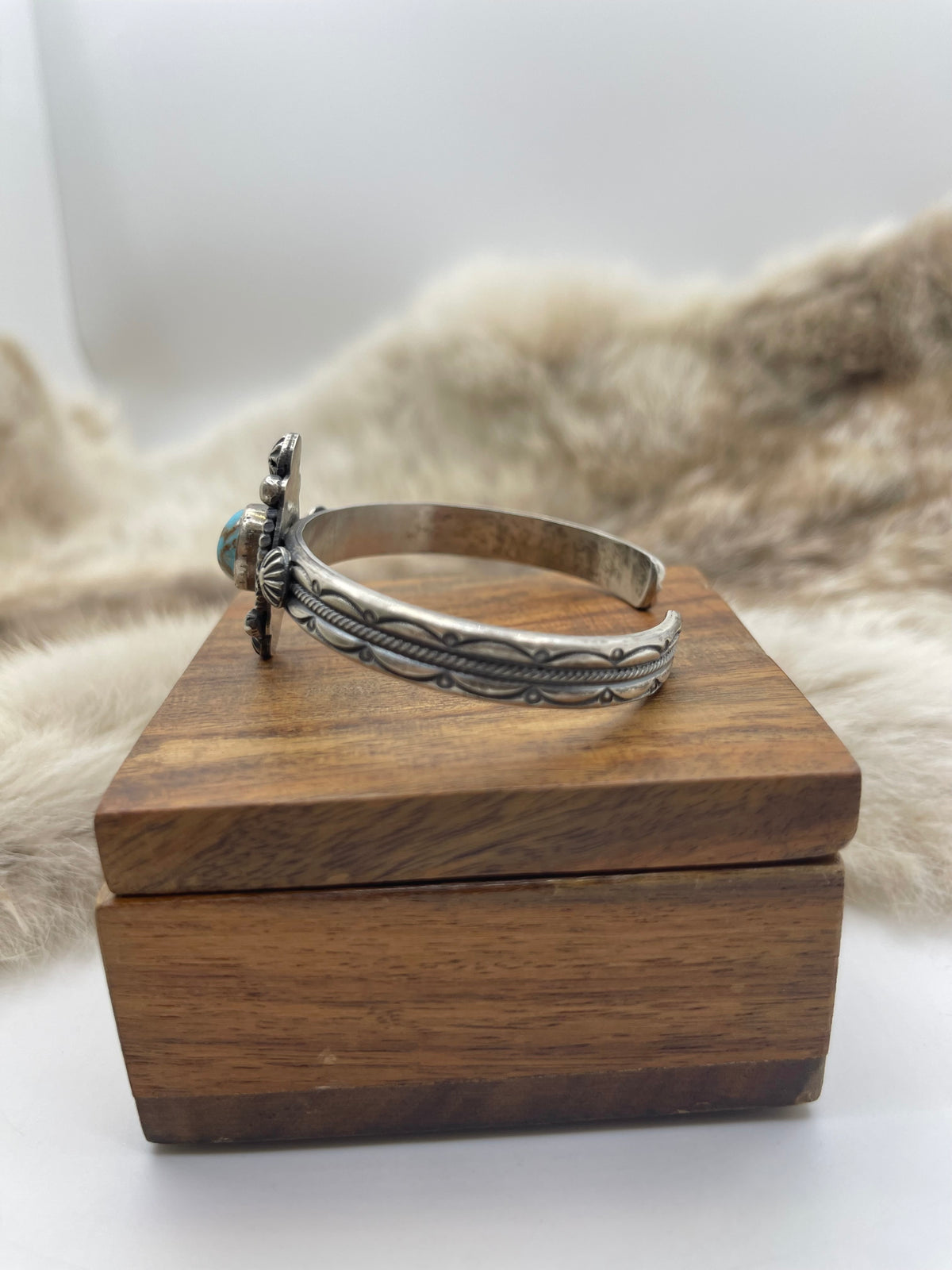 6"-7.5" Turquoise Cuff by Max Calladitto, Navajo