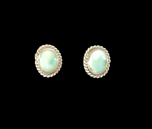 Dainty Turquoise Post Earrings by Jan Mariano, Navajo