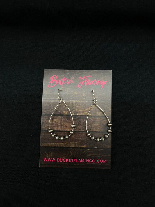 4mm Navajo Pearls Teardrop Dangle Earrings