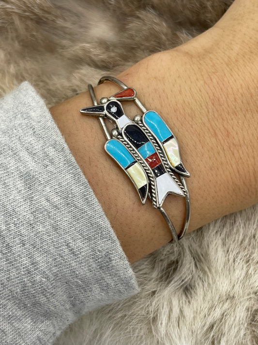 6”-6.5” Inlay Cuff Bracelet by Lynnette Laiwakete, Zuni