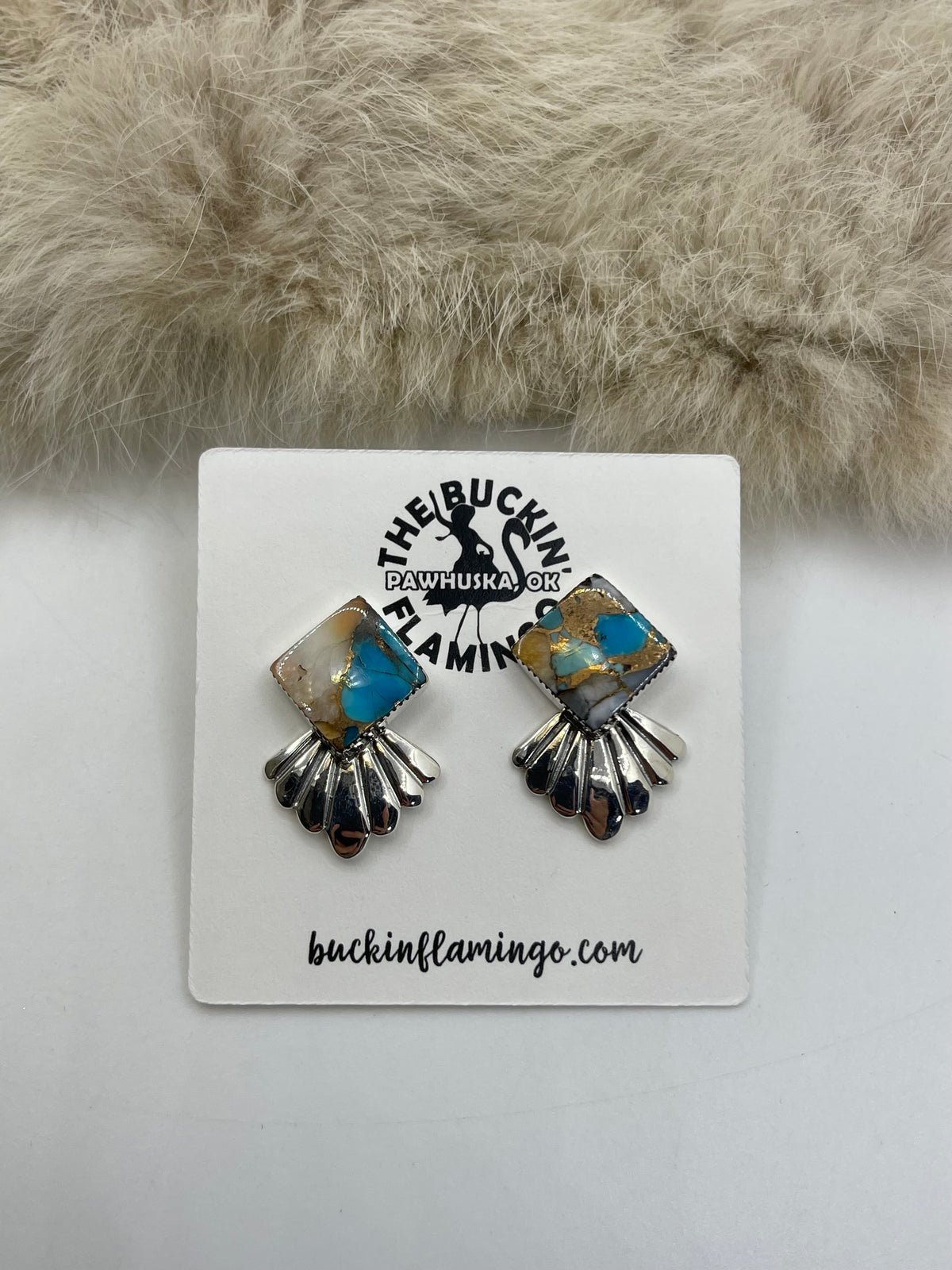 Orange Crush Earrings by Sadie Jim, Navajo