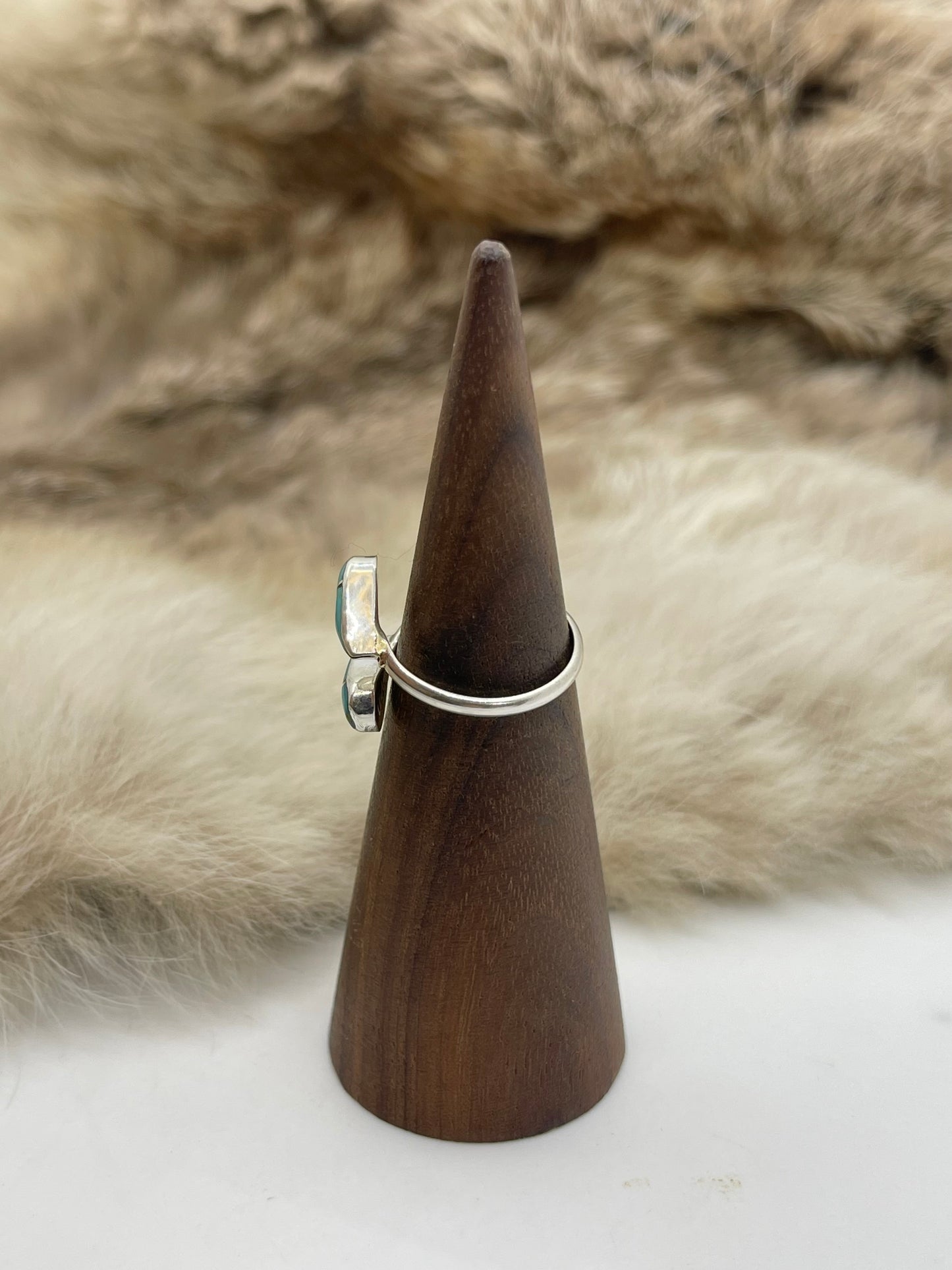 8.0 Adjustable Turquoise Ring by Velda Nestacio, Zuni
