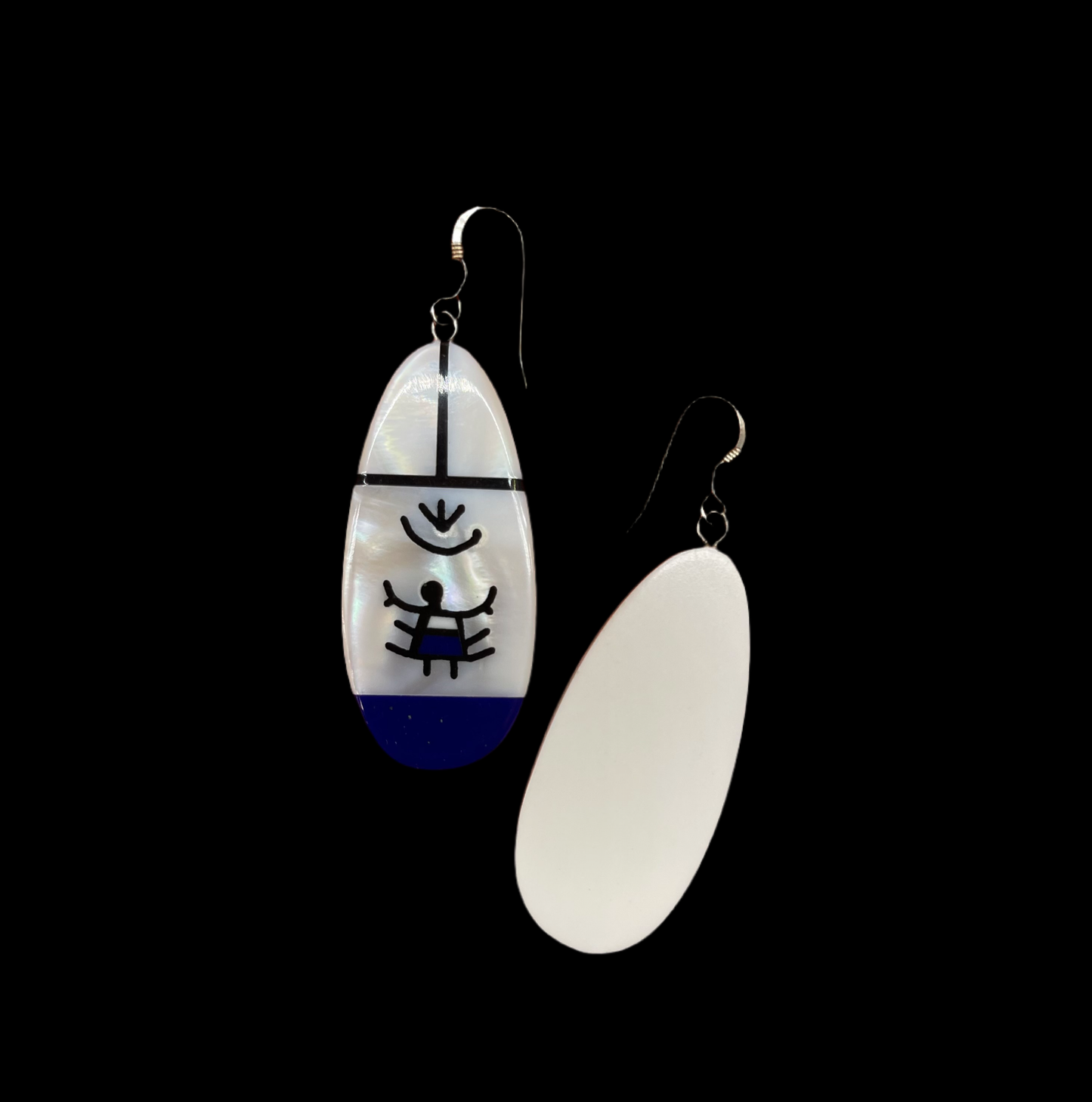 Mother of Pearl and Lapis Slab Dangles, Santo Domingo Made