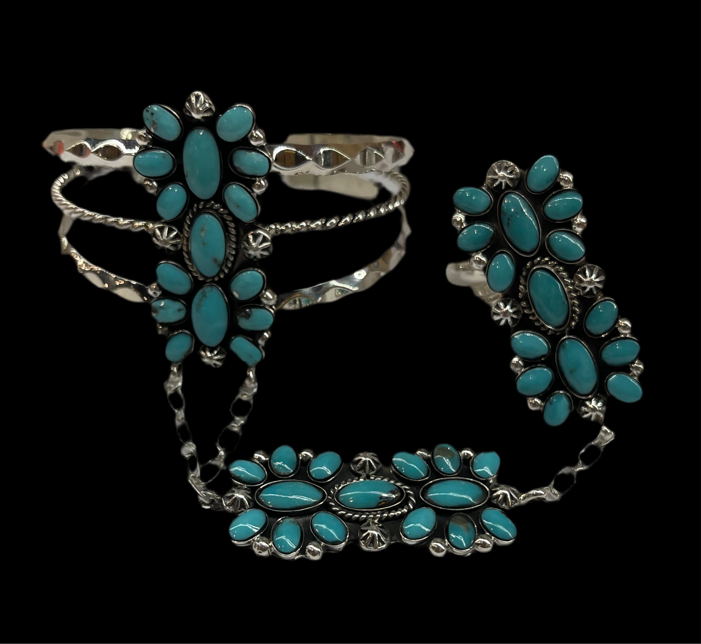 Turquoise Princess Cuff by Calvin Delgarito, Navajo