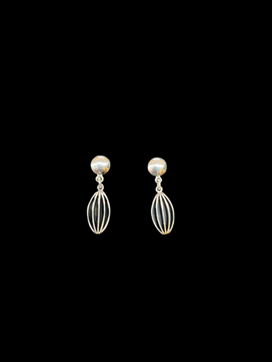 Sterling Silver Dangle Earring by James Bahe, Navajo