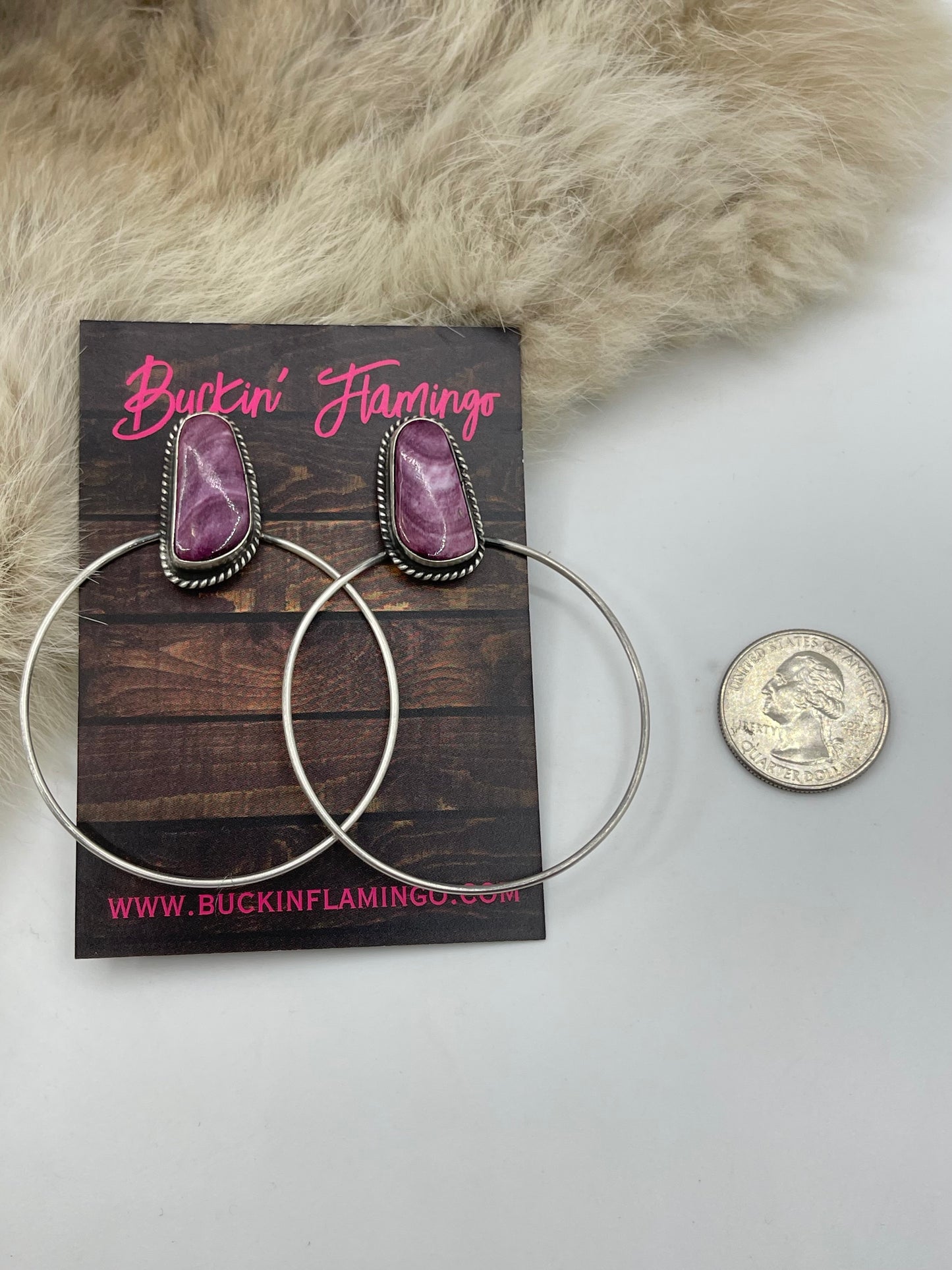 PURPLE SPINY EARRINGS BY ELOUISE KEE, NAVAJO
