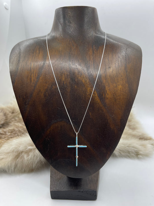 18" Inlay Zuni Sundance Pendant by James Cheama, Zuni