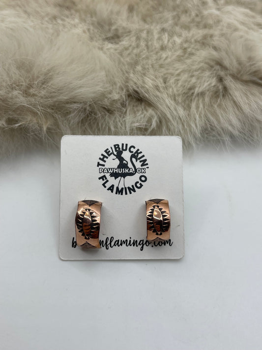 Tiny Copper Hoops by Felicia Etsitty, Navajo