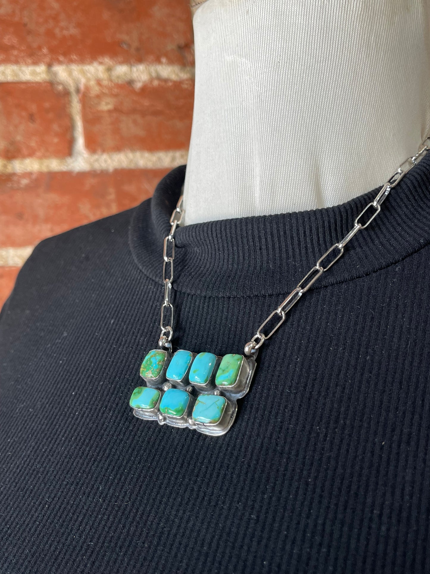 16" Sonoran Gold Turquoise Necklace 16" by Boyd J. Ashley, Navajo
