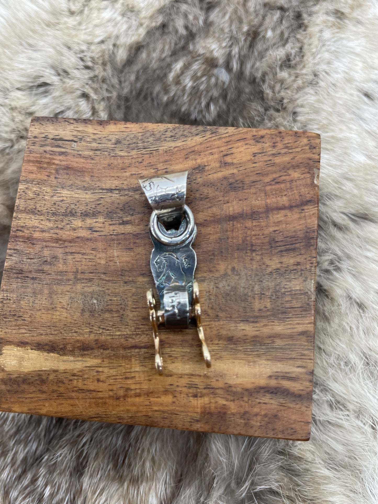 Sterling Silver & 14k Gold "Long Trot" Pendant by Bad Bronc