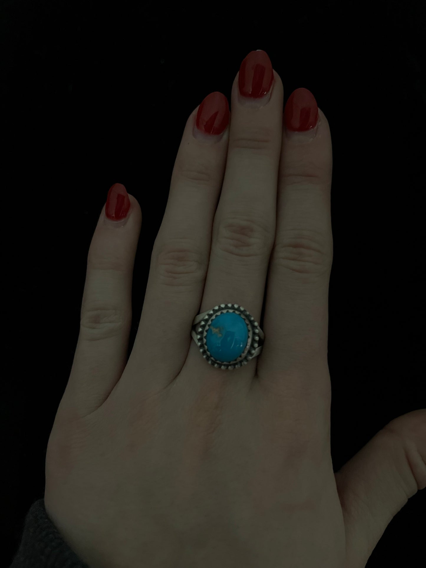 7.0 Turquoise Circle Ring