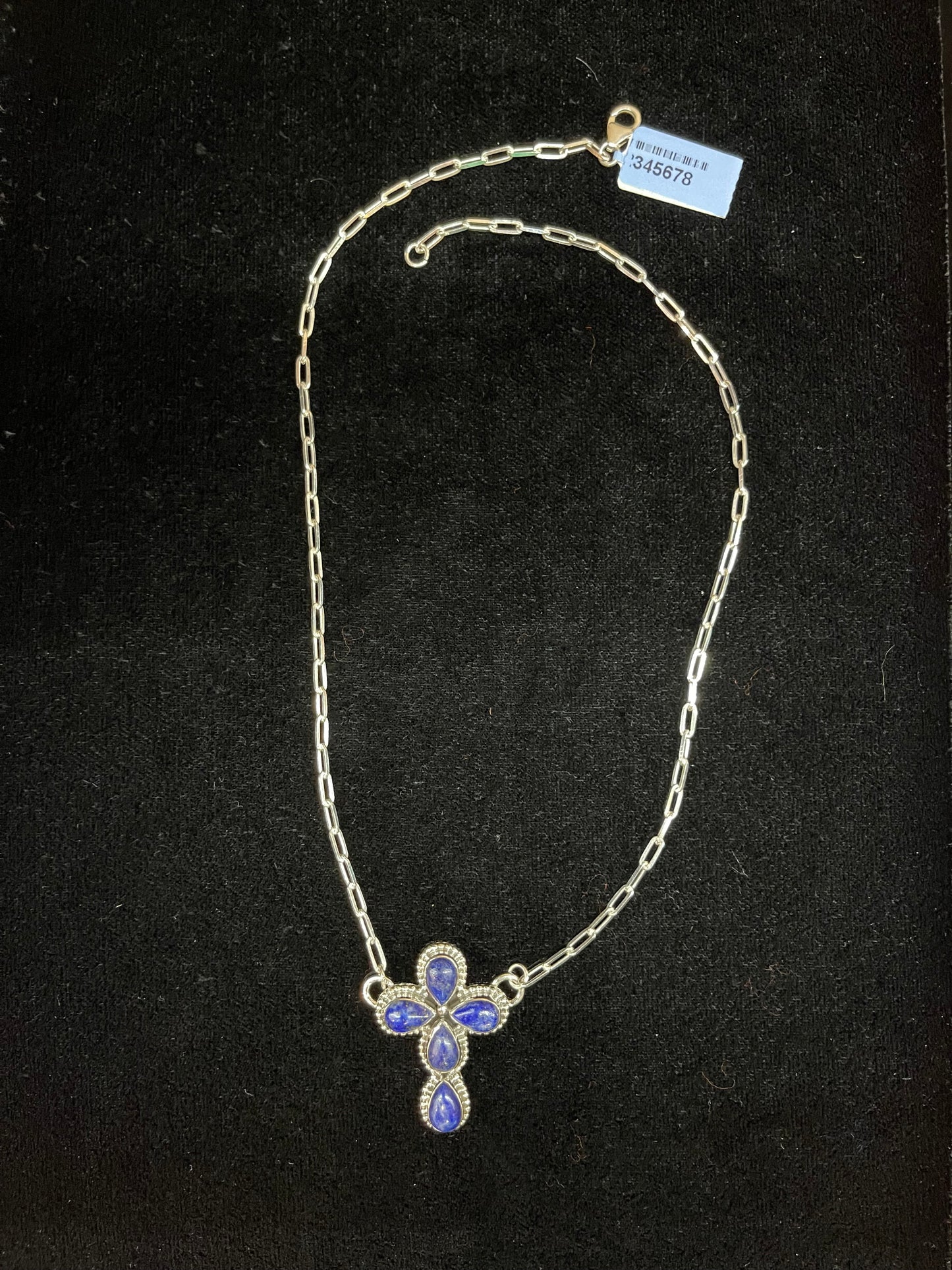Lapis Cross Necklace