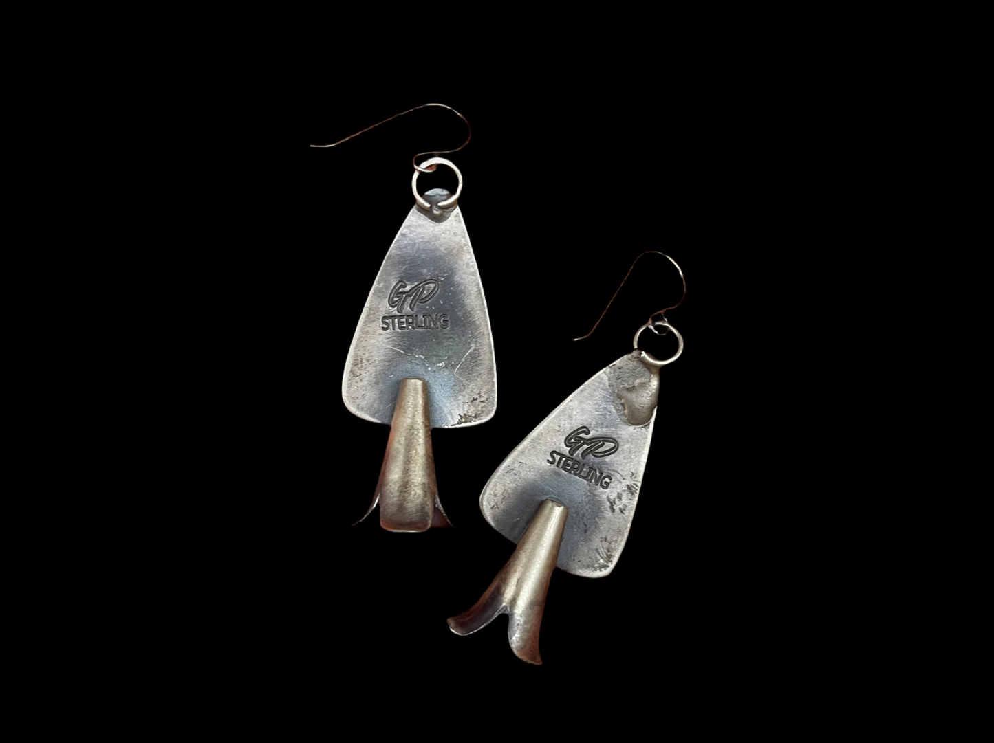 White Buffalo Blossom Dangle Earrings by Gilbert Platero, Navajo