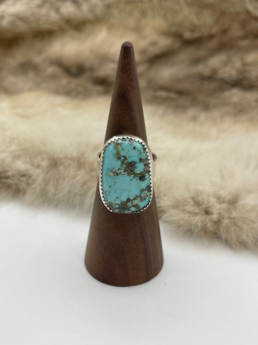 8.0 #8 Turquoise Ring by Carrie Cannon, Kiowa
