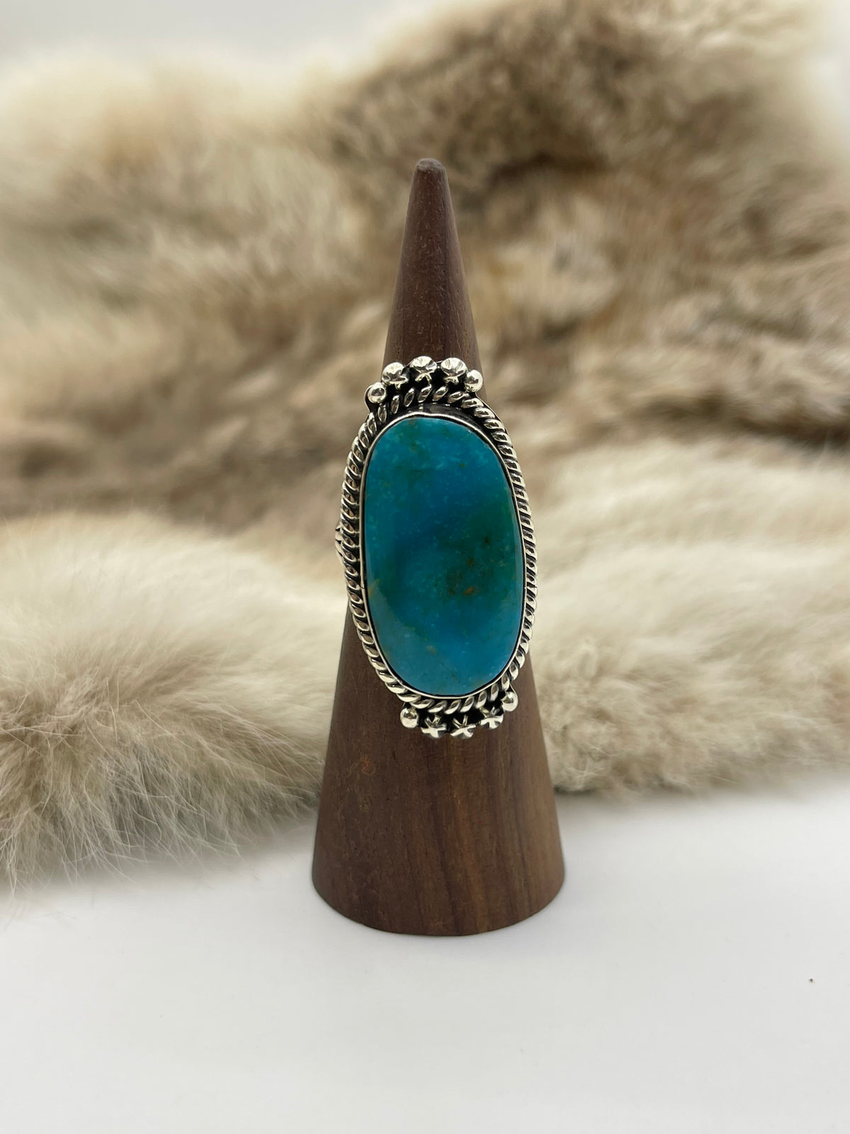 7.0 Kingman Ring by Michael Yazzie, Navajo