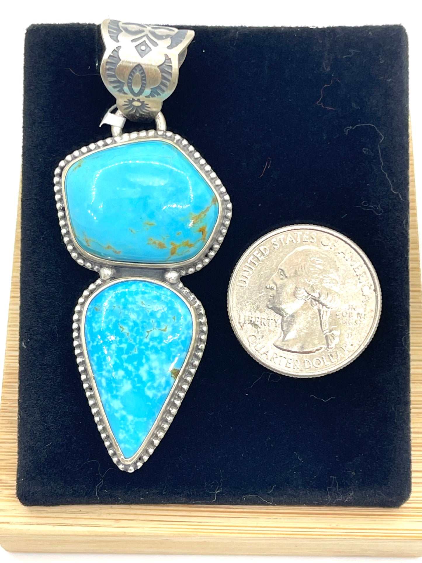 2 Stone Turquoise Pendant