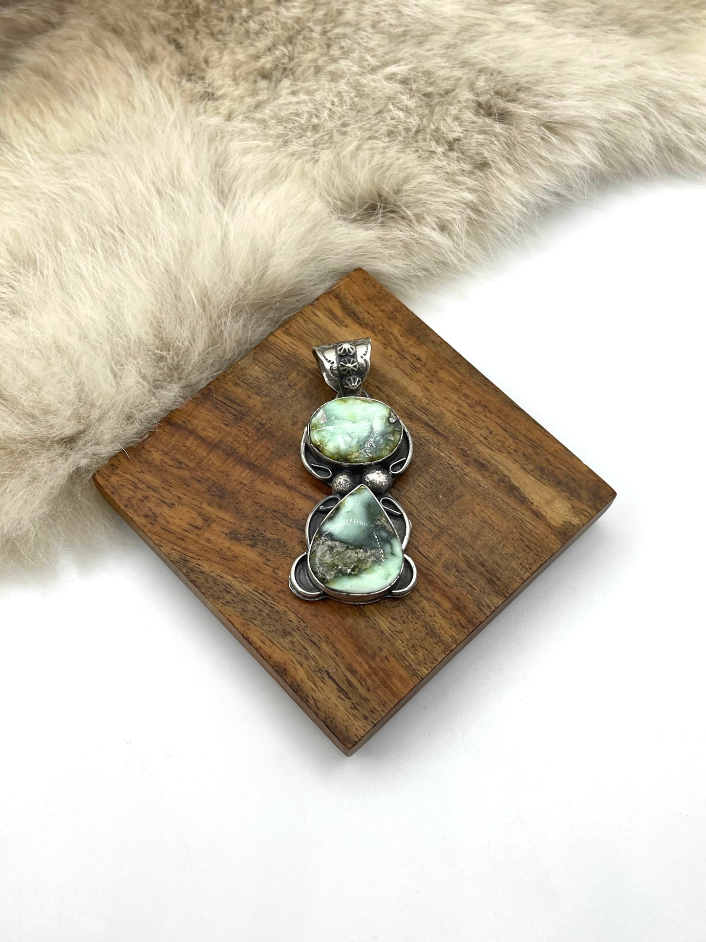 Palomino Turquoise Pendant w/8mm Bail by Gilbert Nez, Navajo